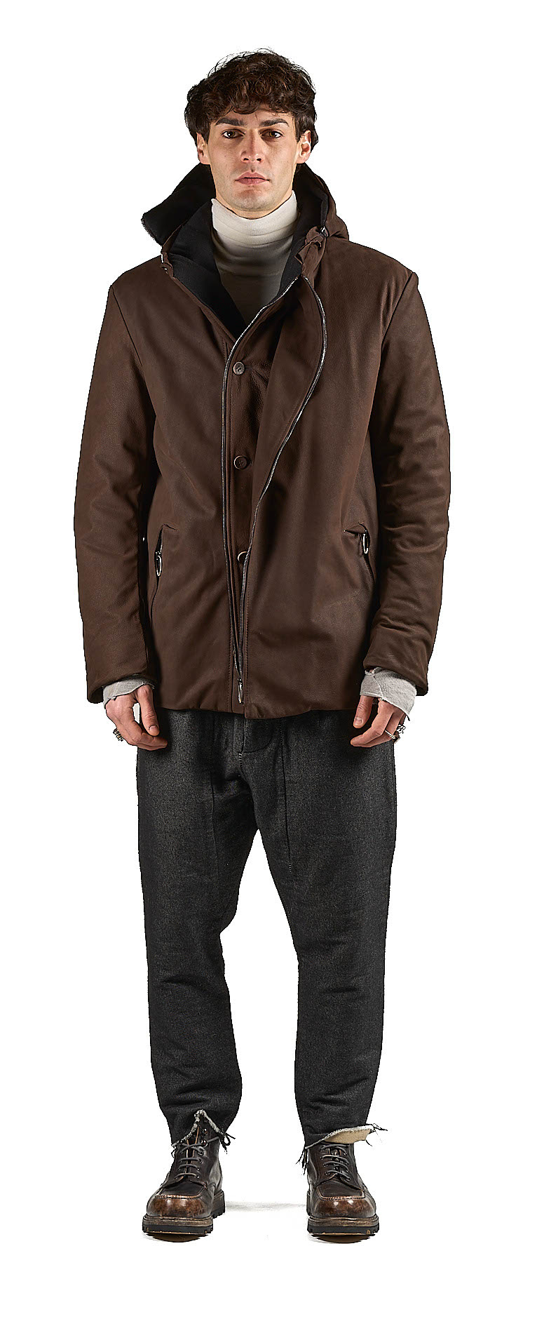 DANIELE BASTA LEATHER AND SILVER JACKET